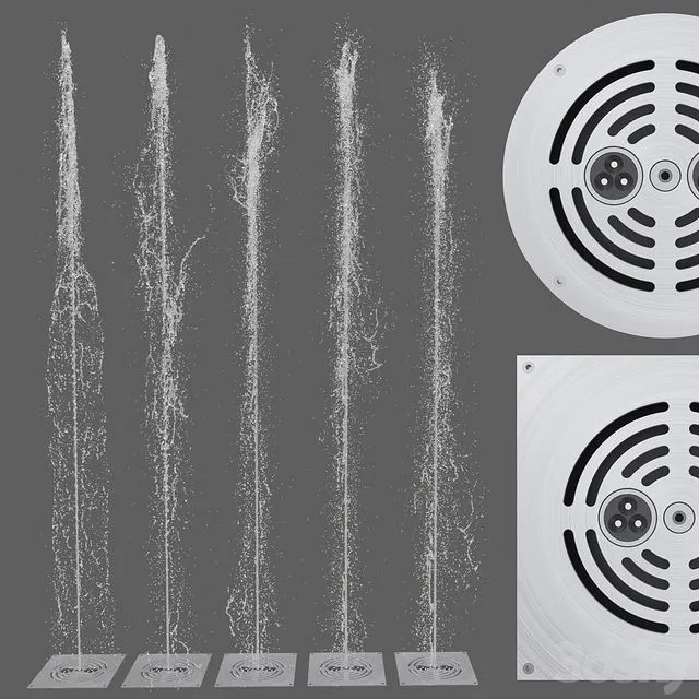 Pedestrian fountain Dry Deck KIT FPK-5000 3dsMax Model