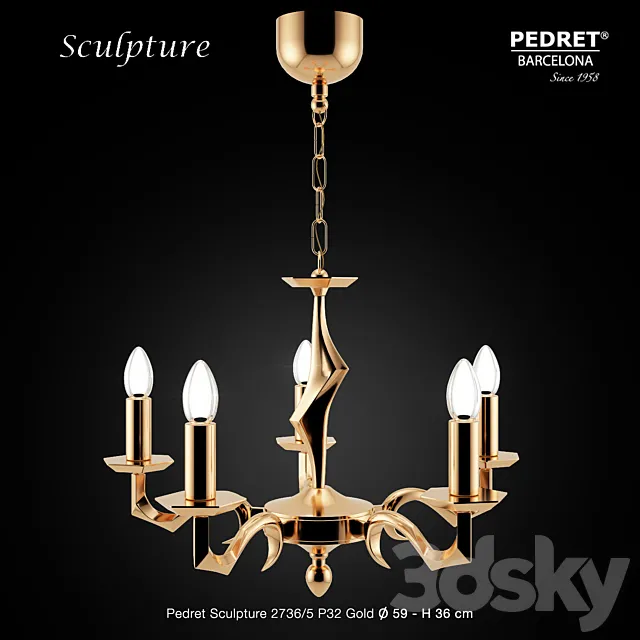 Pedret Sculpture 2736_5 P32 Gold 3ds Max