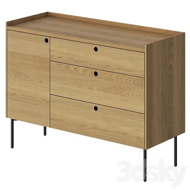 Peek 1 Door 3 Drawer Credenza 3ds Max