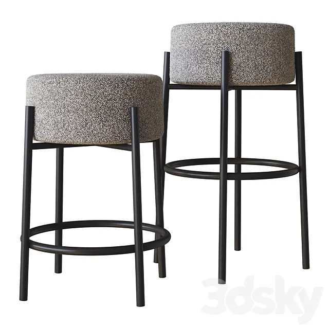 PEG UPHOLSTERED BAR STOOLS CB2 3DSMax File