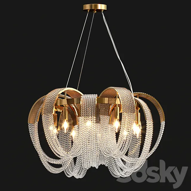 Pelagia Crystal round chandelier small 3ds Max