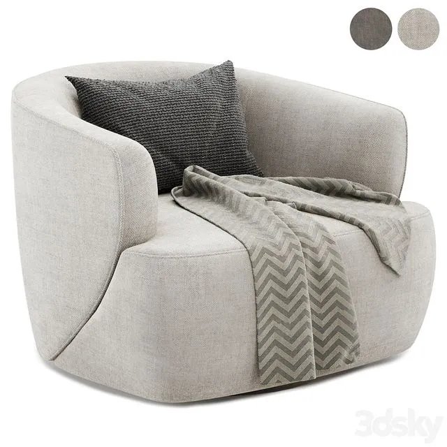 Pelton Swivel ArmChair 3dsMax Model