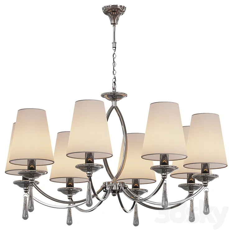 Pendant chandelier Valery with gray shades 3DS Max Model