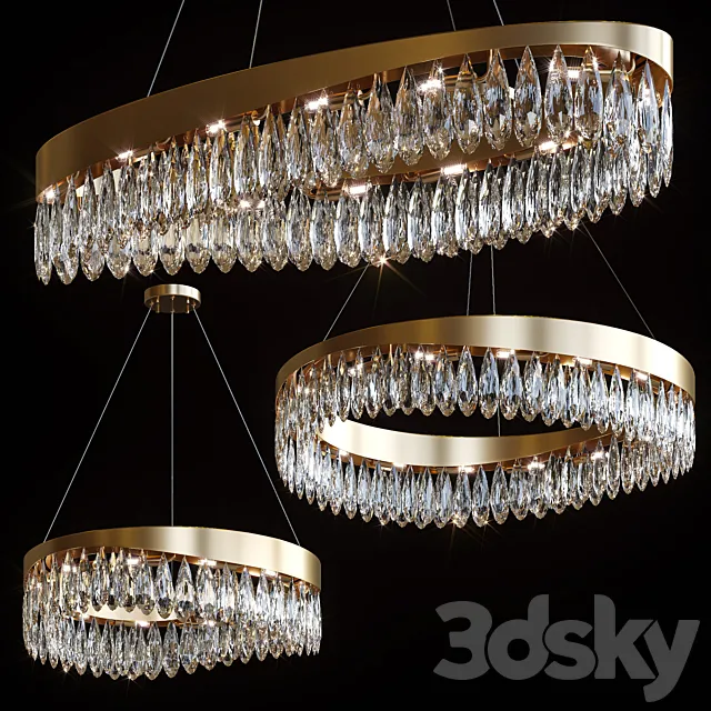 Pendant chandeliers Astoria Chandelier by GLCrystal 3DS Max Model