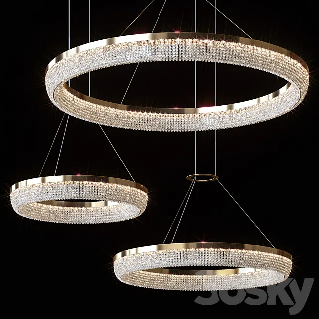 Pendant chandeliers CARMEN ONE by Lampatron ⌀ 45cm ⌀ 60cm ⌀ 80cm 3ds Max