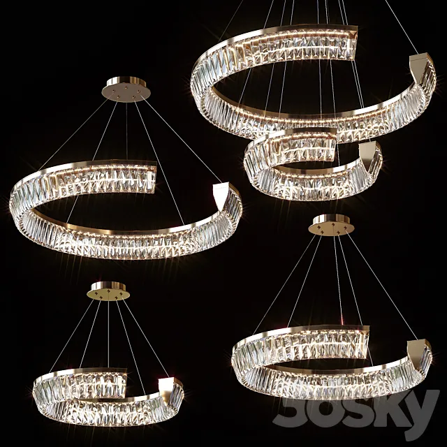 Pendant chandeliers CHRISTENCE by lampatron ⌀ 45cm ⌀ 52cm ⌀ 65cm ⌀ 80cm ⌀ 80cm + ⌀ 45cm 3ds Max