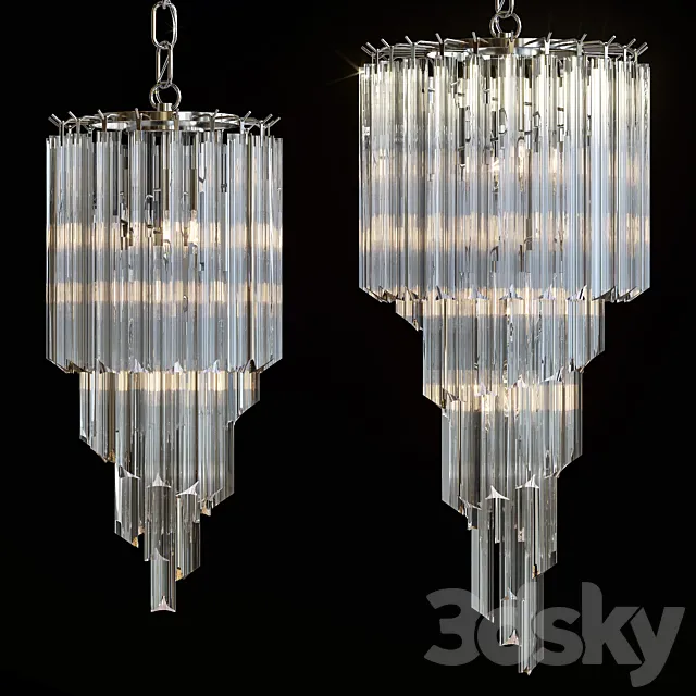 Pendant chandeliers Garda Decor 20MD3332-4NI and 20MD3399-4NI 3DS Max Model