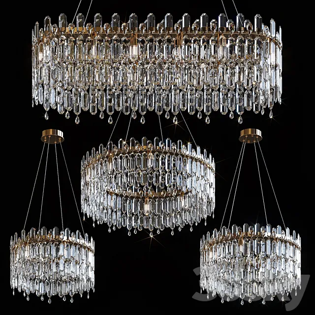 Pendant chandeliers JULIEN by Lampatron 3DS Max Model