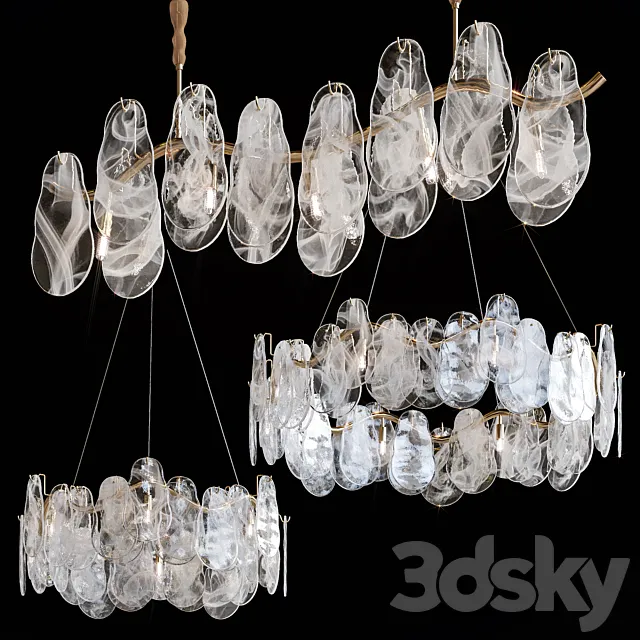 Pendant chandeliers STEIVOR and STEIVOR LONG by Lampatron 3DS Max Model