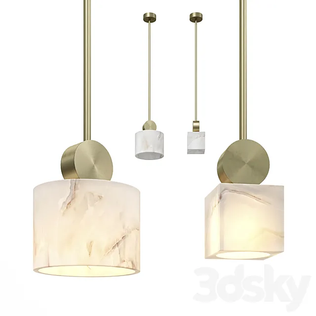 Pendant Etruscan Round and Square pendant lamps from Eichholtz 3ds Max