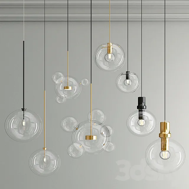 pendant glass collection 3ds Max
