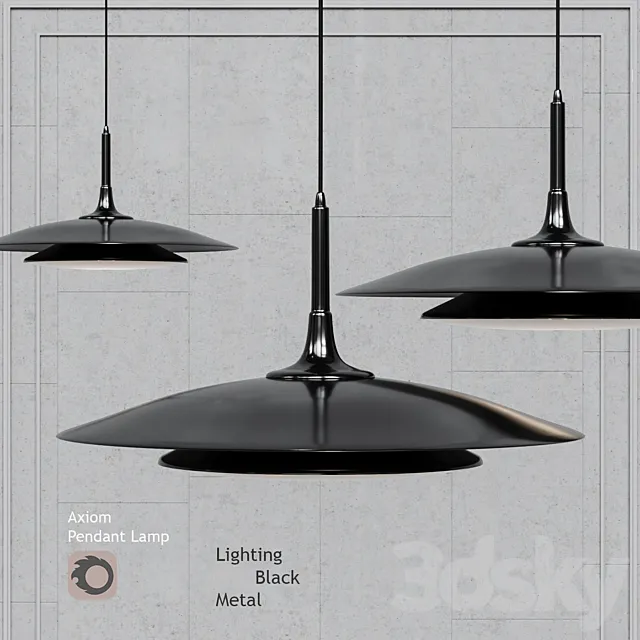 Pendant lamp Axiom Pendant black by Robert Abbey 3ds Max
