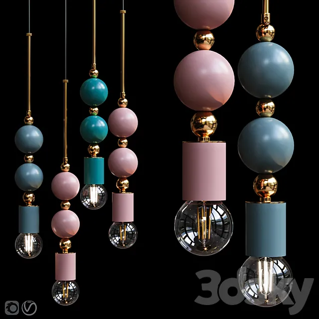 Pendant Lamp Beaded Pendant Lamp Spheres 3ds Max