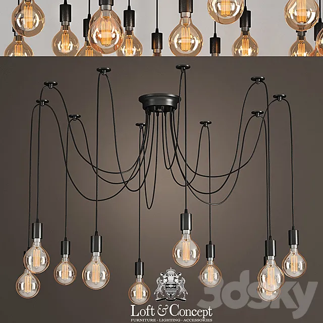 Pendant lamp Black Spider 3ds Max