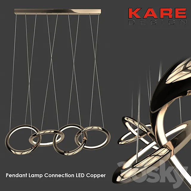Pendant Lamp Connection LED Copper 3ds Max