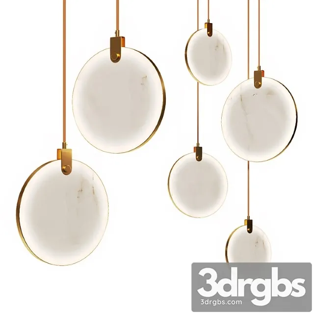 Pendant lamp in brass and marble 3dsmax Download
