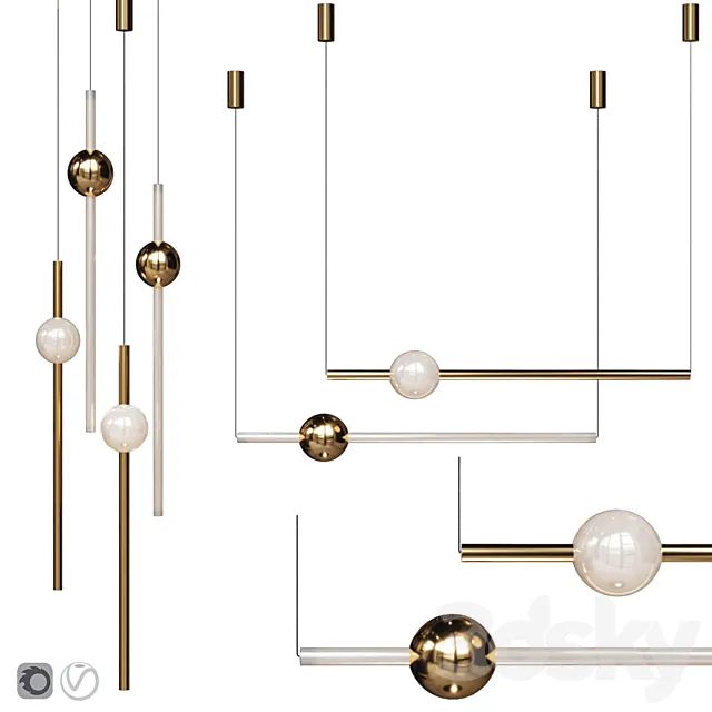 Pendant lamp Lee Broom ORION GLOBE LIGHT POLISHED GOLD 3DS Max Model