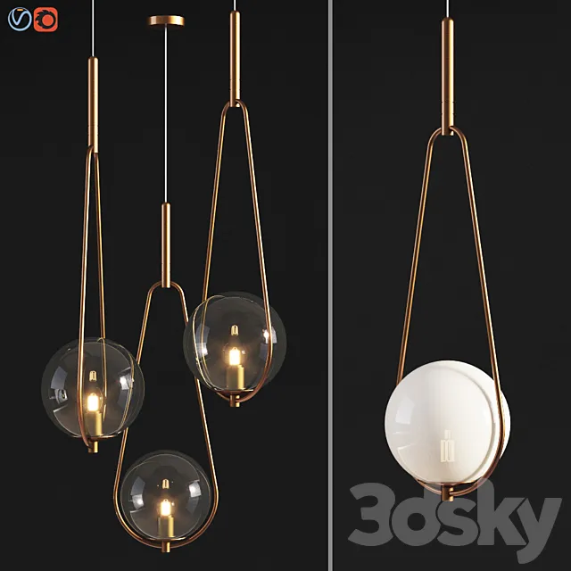Pendant Lamp Loop Brass 3ds Max
