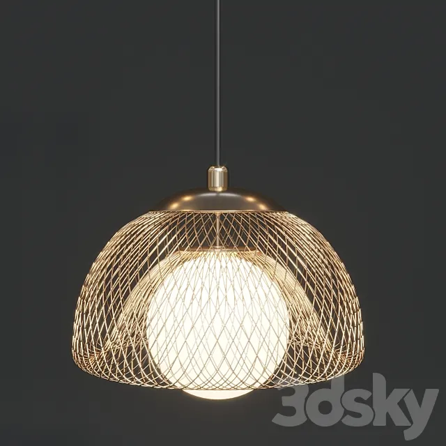 Pendant lamp made of gold mesh FLADE (Lampatron) 3ds Max