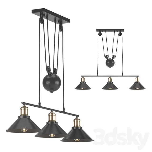 Pendant lamp Minsk 3xE27x40 W Minsk  Leroy Merlin 3DS Max Model
