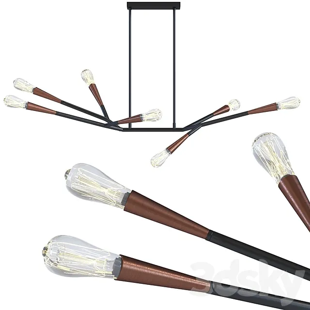 Pendant Lamp Monte Carlo Sette adjustable 3ds Max