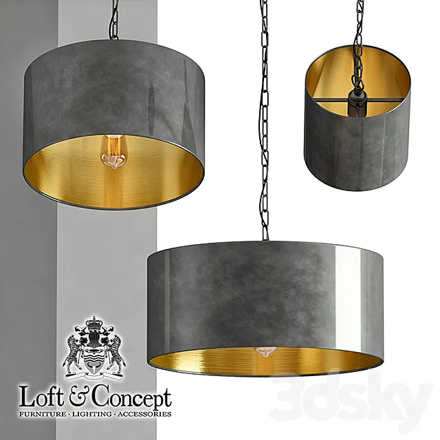 Pendant lamp RH Antiqued Metal Drum Pendant lamp 3ds Max