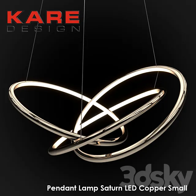 Pendant Lamp Saturn LED Copper Small 3DSMax File