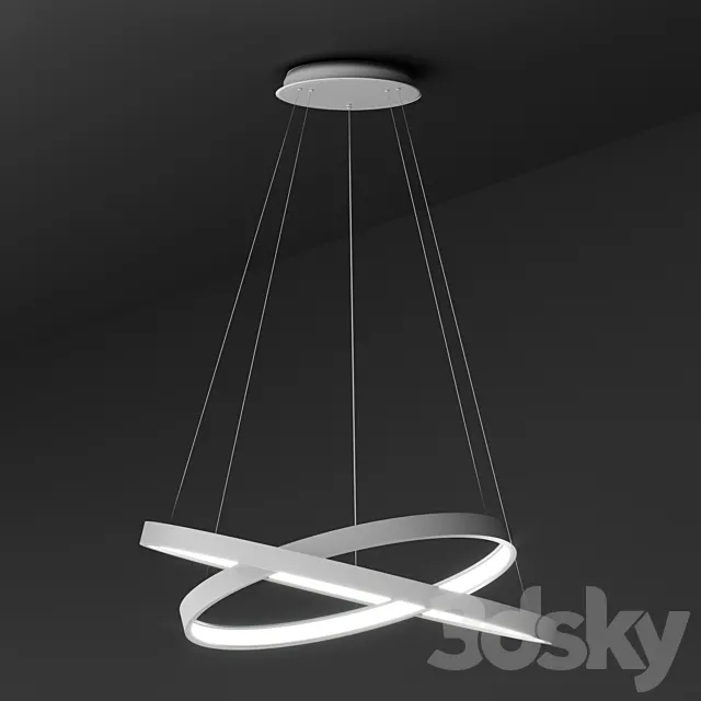 Pendant lamp ULIGHT haloin White (2 rings) 3DS Max Model