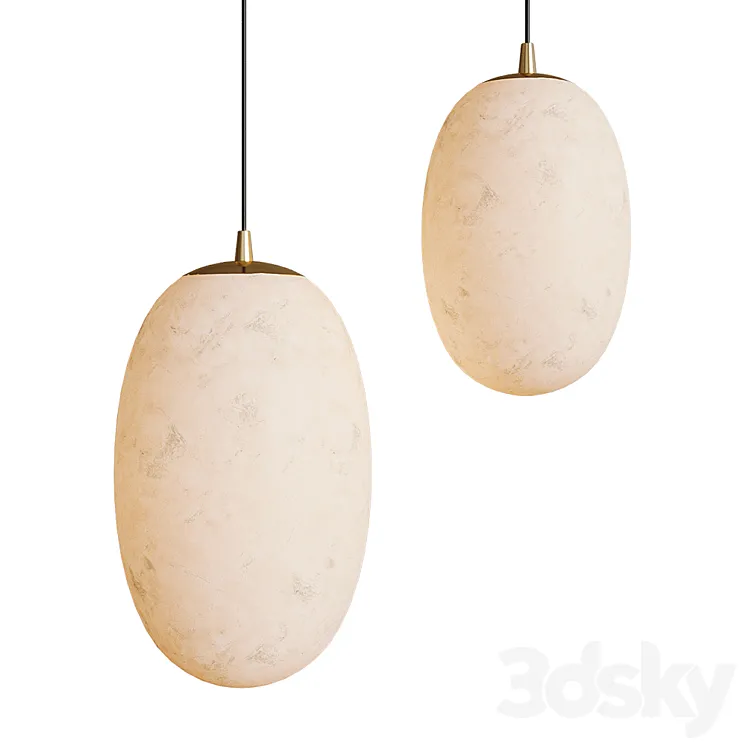 Pendant lamp with ball shade LOU Chandelier 3DS Max Model
