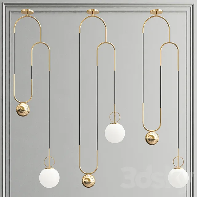 Pendant lamp with counterweight 3ds Max