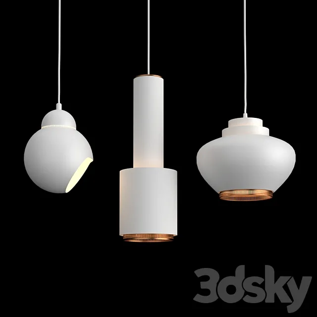 Pendant Lamps ARTEK A333 A110 A338 3DS Max Model