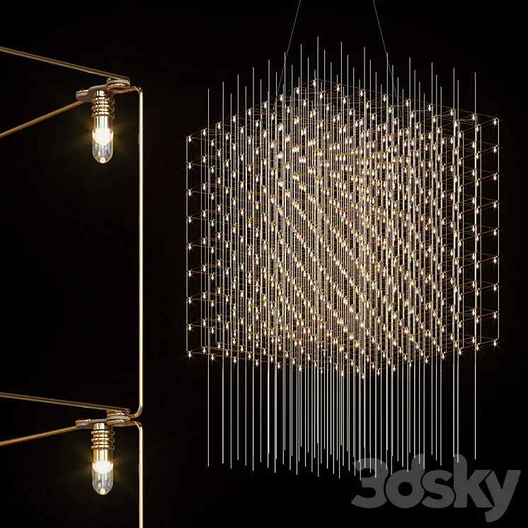 Pendant LED chandelier ODDRUN by Lampatron 3DS Max Model