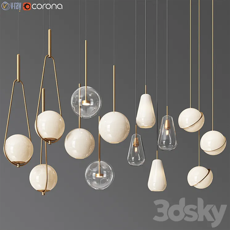 Pendant Light Collection 11 – 4 Type 3DS Max