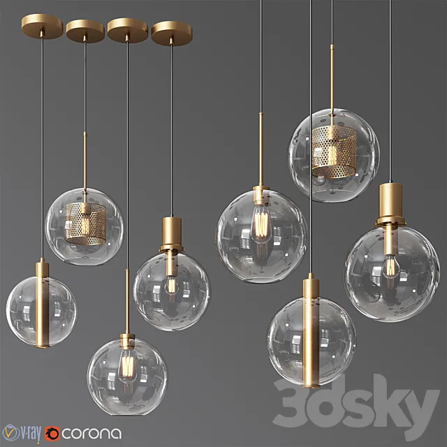 Pendant Light Collection 11 – 4 Type 3DSMax File