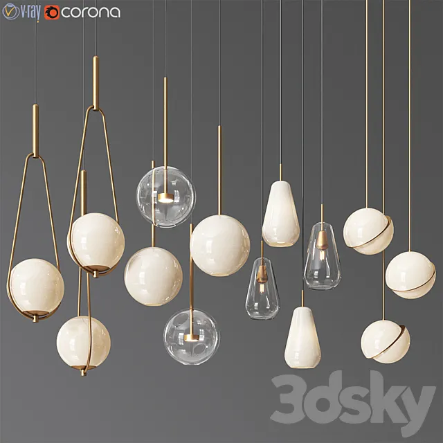 Pendant Light Collection 11 – 4 Type 3DSMax File