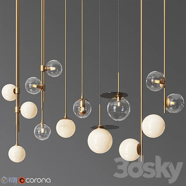 Pendant Light Collection 14 – 4 Type 3DSMax File