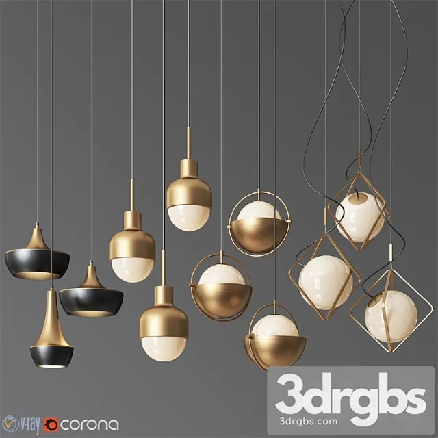 Pendant light collection 15 – 4 type 3dsmax Download