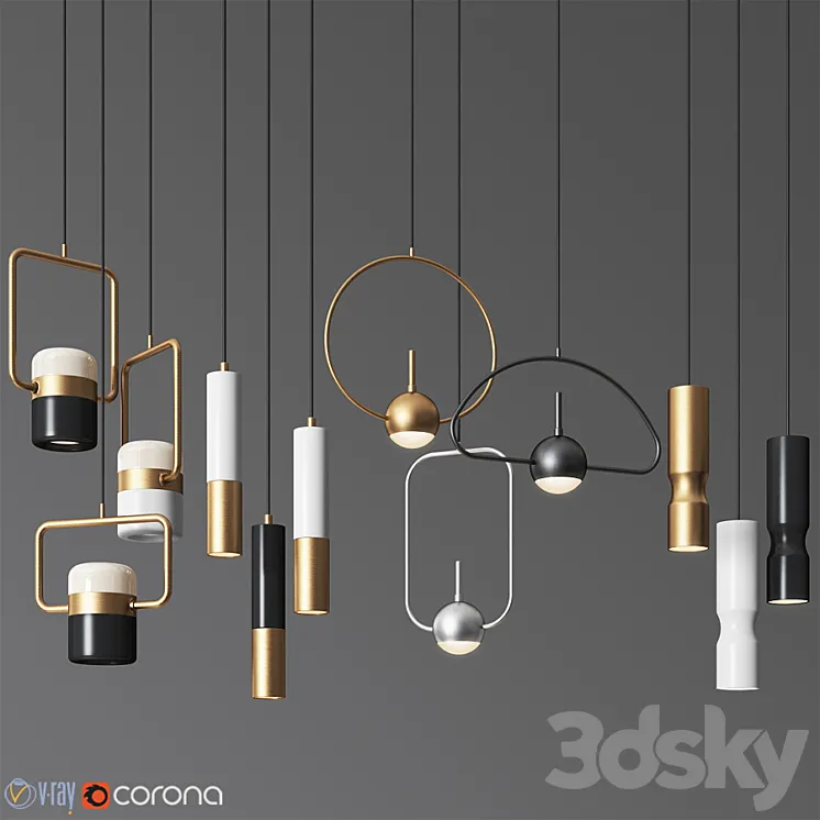 Pendant Light Collection 17 – 4 Type 3DS Max