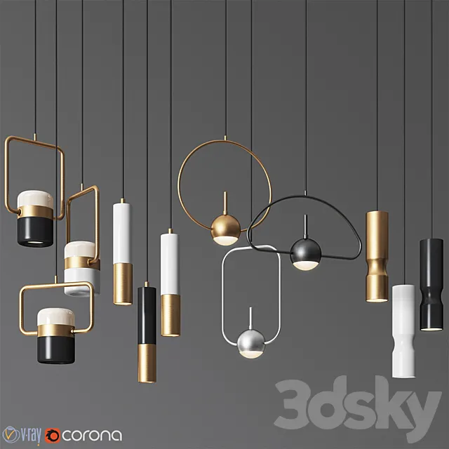 Pendant Light Collection 17 – 4 Type 3DSMax File
