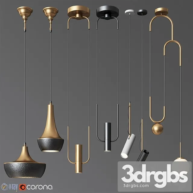 Pendant light collection 20 – 4 type 3dsmax Download