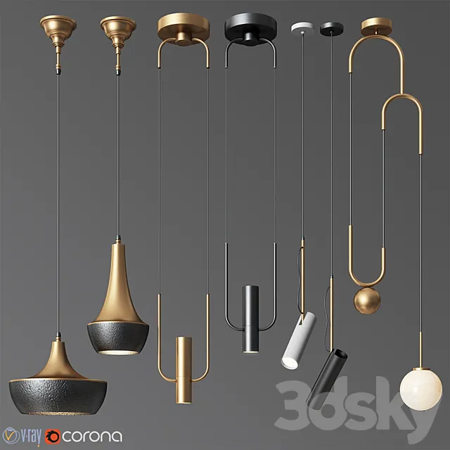 Pendant Light Collection 20 – 4 Type 3ds Max