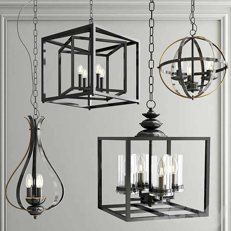 PENDANT LIGHT COLLECTION 4 3DS Max