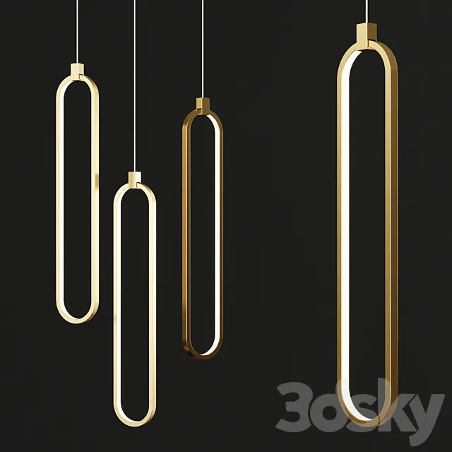Pendant light Lampatron SILIS Brass 3DS Max Model