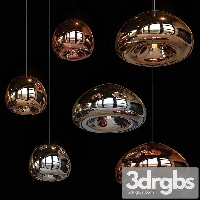 Pendant Lights Hollow Pendant Lamp Big and Little Gold 3dsmax Download