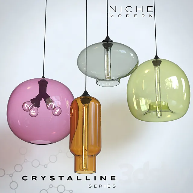 Pendant lights Niche Crystalline – 4 3DSMax File