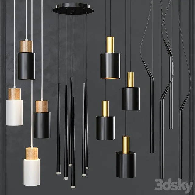Pendant lights set 029 3dsMax Model