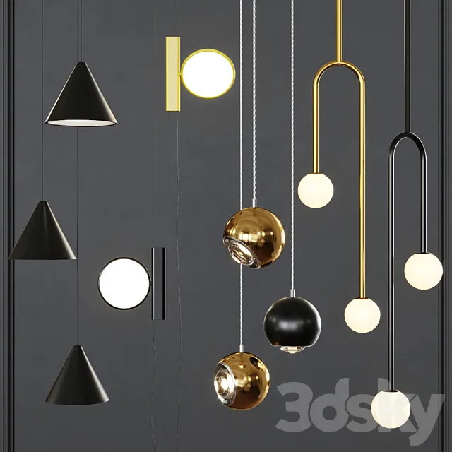 Pendant lights set 031 3ds Max