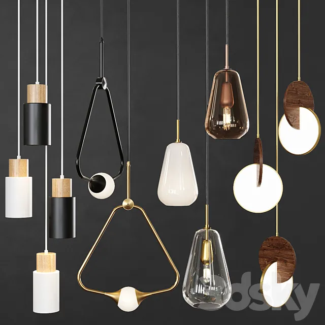 Pendant lights set 048 3DS Max Model