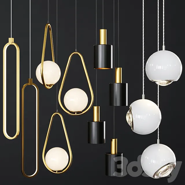 Pendant lights set 054 3DS Max Model