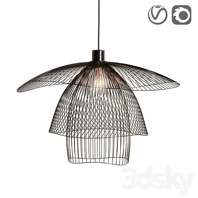 Pendant metal lamp PAPILLON 3ds Max